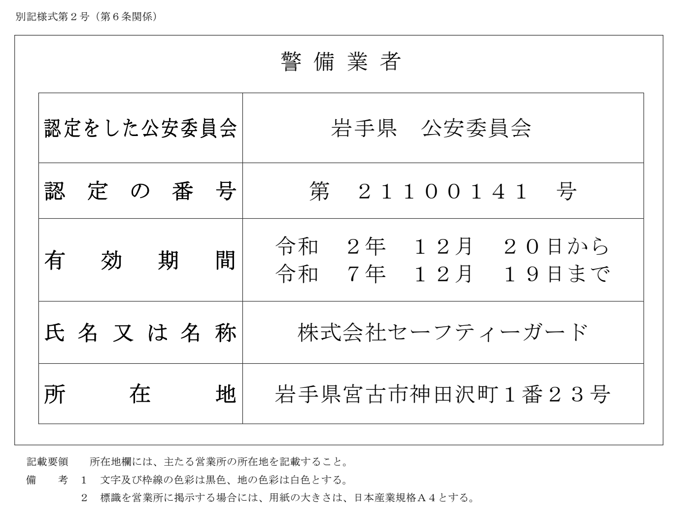 会社概要 of 株式会社セーフティーガード 会社概要 of 株式会社セーフティーガード